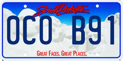 SD license plate 0COB91