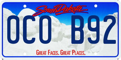 SD license plate 0COB92