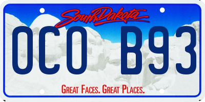 SD license plate 0COB93