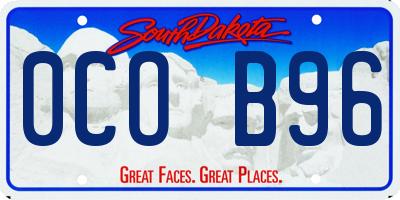 SD license plate 0COB96