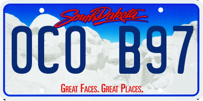 SD license plate 0COB97