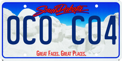 SD license plate 0COC04