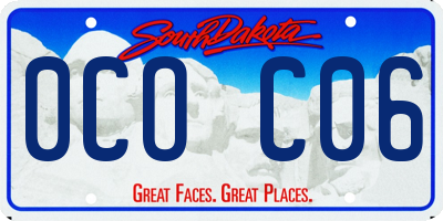 SD license plate 0COC06