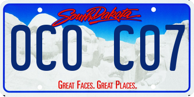 SD license plate 0COC07