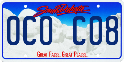 SD license plate 0COC08