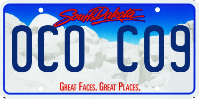 SD license plate 0COC09
