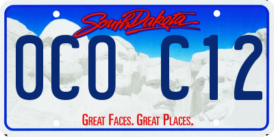 SD license plate 0COC12