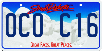 SD license plate 0COC16