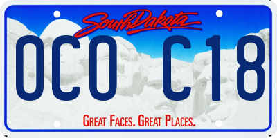 SD license plate 0COC18