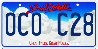 SD license plate 0COC28