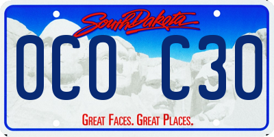 SD license plate 0COC30