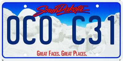 SD license plate 0COC31