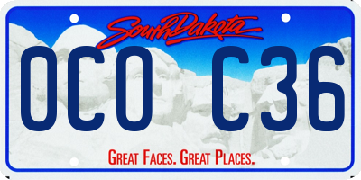 SD license plate 0COC36