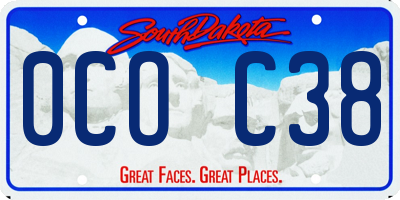 SD license plate 0COC38
