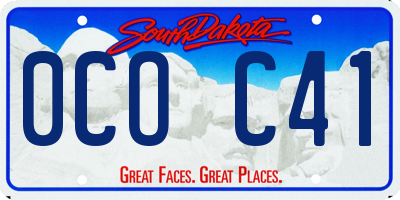 SD license plate 0COC41