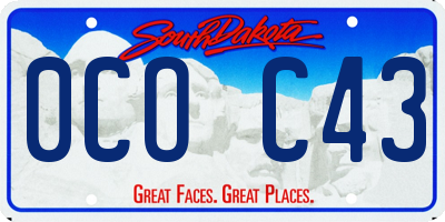 SD license plate 0COC43