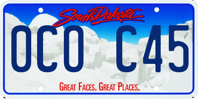 SD license plate 0COC45