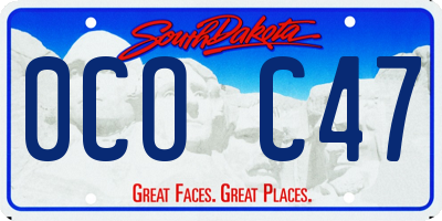 SD license plate 0COC47