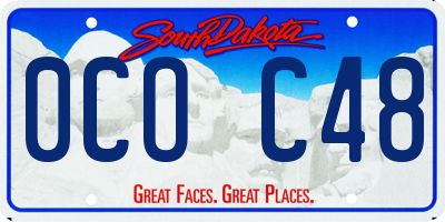 SD license plate 0COC48