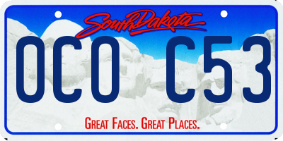 SD license plate 0COC53