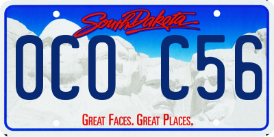 SD license plate 0COC56