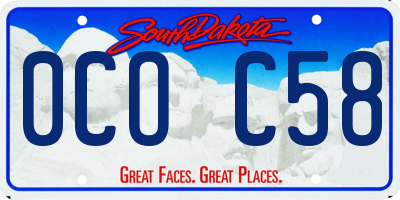 SD license plate 0COC58