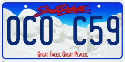 SD license plate 0COC59