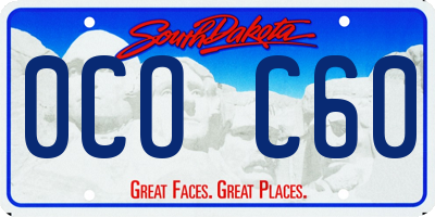 SD license plate 0COC60