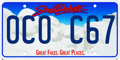 SD license plate 0COC67