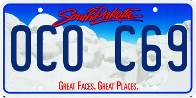SD license plate 0COC69