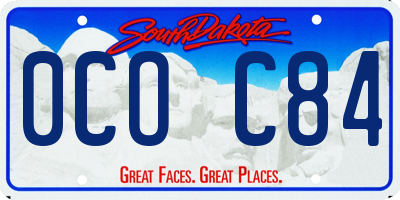 SD license plate 0COC84