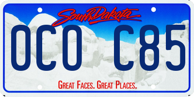 SD license plate 0COC85