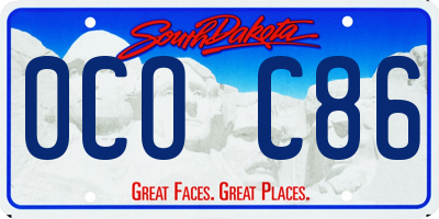 SD license plate 0COC86