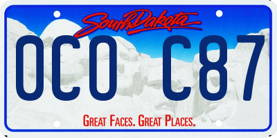 SD license plate 0COC87