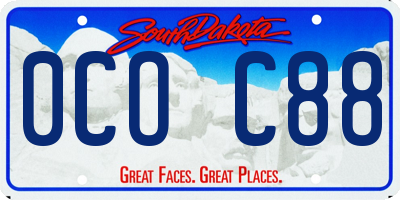 SD license plate 0COC88