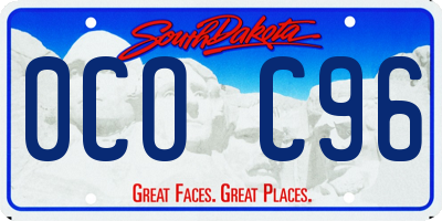 SD license plate 0COC96