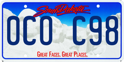 SD license plate 0COC98