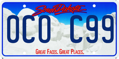 SD license plate 0COC99