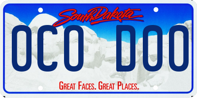 SD license plate 0COD00