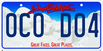 SD license plate 0COD04