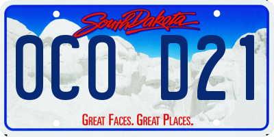 SD license plate 0COD21