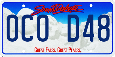SD license plate 0COD48