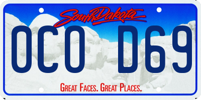 SD license plate 0COD69