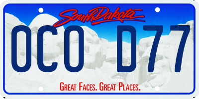SD license plate 0COD77