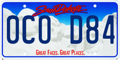 SD license plate 0COD84