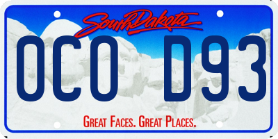 SD license plate 0COD93