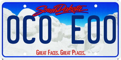 SD license plate 0COE00
