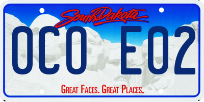 SD license plate 0COE02