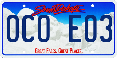 SD license plate 0COE03