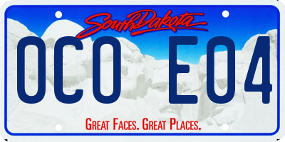 SD license plate 0COE04